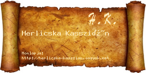 Herlicska Kasszián névjegykártya